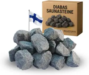 Doubleyou Geovlies & Baustoffe | Saunasteine Premium 10 kg | 80-120 mm DIABAS Groß | Für alle Saunaöfen | Hitzebeständig & Wärmespeichernd | Handverlesen & Hochwertig | Aufgusssteine