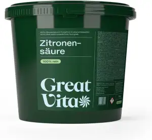 GreatVita Zitronensäure Monohydrat Granulat 5kg | Lebensmittelqualität, reine Ci