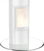 BIJON Glasplatte Kreis für Kaminofen mit Dichtlippe, Glasbodenplatte - Funkenschutzplatte Glas mit Facettenschliff, Kamin Hitzeschutz, ESG Sicherheitsglas Ø 60 cm x 6mm