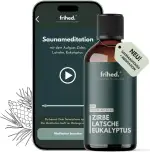 frihed.® Bio Saunaaufguss Zirbe, Latsche & Eukalyptus mit App Meditation - Hochkonzentriertes Saunaöl - befreiend - Langanhaltender Duft - Made in Lüneburg
