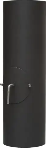 raik Rauchrohr/Ofenrohr mit Zugregulierung, Tür und Kondensatring 150 mm Durchmesser 500 mm Länge 2 mm Stärke Stahlblech Schwarz SH103-150-sw