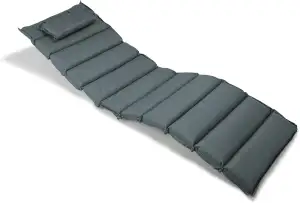 Nexos Divero Liegenauflage – Auflage gesteppt Polster für Sonnenliege Gartenliege Holzliege Saunaliege mit Kopfkissen – bequem hochwertig robust – anthrazit