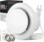 Badlüfter 100mm, 12W Leiser Abluftventilator, 130m³/h Starker Lüftung Wandventilator, Geräuscharme Badezimmer Lüfter für Bad Küche,WC, Garage und Dachböden, 5 Jahre Garantie