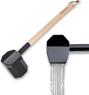 Saunakelle aus Edelstahl und Holz mit Regen-Funktion - 330ml - Perfekt für den S