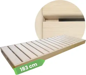 Suleno® Sauna Zubehör – Saunaliege Holz aus Hemlock, kürzbar, astarm – Saunabank