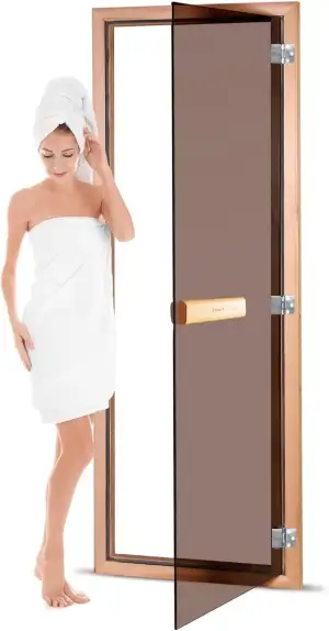 Suleno® Hochwertige Saunatür mit Zarge | Komplettset | 70 x 190 cm | Robuste Konstruktion | Inklu...