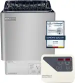 Stilform Saunaofen 4,5 KW mit Touch-Bedienung ohne Saunasteine, Finnischer Elektro-Heizgerät Saunaheizung Gunmetal, Elektro-Sauna Heizgerät, Sauna-Set