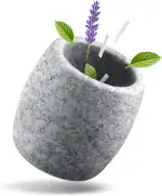 Verdampferschale Sauna aus Granit - 6,5 x 6,5 cm Sauna Ei für Mentholkristalle & Saunaöle - intensiver Duft beim Erhitzen - hitzebeständige Sauna Zubehör - stilvolle Deko & Geschenkidee