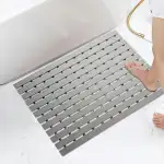 KARAT Antirutsch-Bädermatte für Nasszonen - 43 x 90 cm, Grau - Antibakterielle Fußmatte mit Drain...