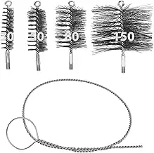 4 Stück Ofenrohrbürste Set - 30/50/80/150 mm Ofenrohrbürste und 1m Stahldraht Ofenrohrbürste Scho...
