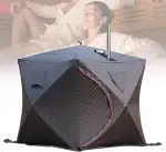 Isoliertes Saunazelt, 1,80m x 1,80m x 2,10m Tragbare Outdoor-Sauna, Faltbar, Schnee- & Winddicht ...