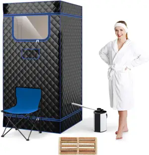 HOMASIS Dampfsauna tragbar, Heimsauna mit Dampfgenerator 3 Liter, Sauna für Zuha