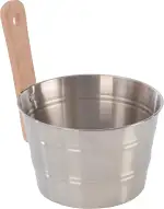 Eliga Aufgusseimer aus Edelstahl mit Holzgriff, 83793, 4 Liter