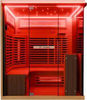 Dewello® Infrarotkabine Infrarotsauna KENORA 160x120 für 2-3 Personen aus Hemloc