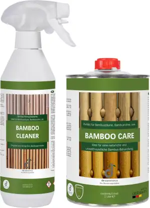 DE-COmmerce Pflege Set CLEANER + CARE Reinigungsspray Pflegeöl für Bambus außen 