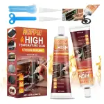 Hitzebeständiger Kleber, Dichtschnurkleber Ofenschnurkleber, Schwarz Silikon Feuerfester Kleber, Hochtemperaturkleber, Schamottekleber für Kamine, Backofen Glas, Auto, Keramik, Herd, Auspuff