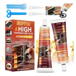 Hitzebeständiger Kleber, Dichtschnurkleber Ofenschnurkleber, Schwarz Silikon Feu