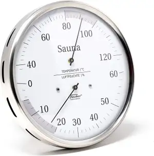 Fischer 194.01 - Sauna-Thermohygrometer - 130mm Haar-Hygrometer und Bimetall-The