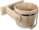 Sauna Eimer Schwalldusche Schwalleimer Saunadusche Eimerdusche 20 Liter Eiche – Handgefertigt, mit Halterung, Stabil und Langlebig, Ideal für Saunaerlebnis