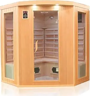 Dewello® Infrarotkabine Infrarotsauna Haley 160x160 für 2-4 Personen aus Hemlock