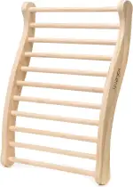 Rückenlehne für Sauna & Infrarotkabine – ergonomisch – Sauna Zubehör aus Natur Kiefernholz – Sauna Lehne +Plus: Sauna Hut