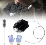 3 Stück Ofenrohrbürste Kaminbesen Set 180 mm Kaminbürste Schornsteinbesen Set mit 30 cm Rohrbürst...