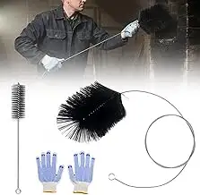 3 Stück Ofenrohrbürste Kaminbesen Set 180 mm Kaminbürste Schornsteinbesen Set mit 30 cm Rohrbürst...