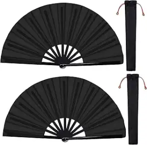 baotongle 2 Stück Große Faltbare Seide Hand Fächer Chinesischer Tai Chi Faltende