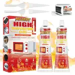 100ml Hochtemperaturkleber, Transparenter Hochtemperatur Klebstoff, Hitzebeständiger Kleber, Hitzebeständig über 600°C, Ideal für Haushalt, Backöfen Glas, Elektroherde, Herdplatten, Kamine