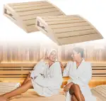2 Stück Sauna Kopfstütze Holz,sauna zubehör,Ergonomische Saunakopfstütze Holz,Hochwertiges 100% Naturholz,Komfortable & breite,Für alle Saunatypen,für maximale Erholung