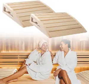 2 Stück Sauna Kopfstütze Holz,sauna zubehör,Ergonomische Saunakopfstütze Holz,Ho
