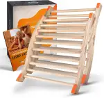Sauna Rückenlehne aus 100% Naturholz [2 Stück] - Ergonomische Rückenlehne mit geschwungener S-Form - Edles Sauna Zubehör Infrarotkabine - Komfortable Rückenlehne Infrarotkabine inkl. E-Book