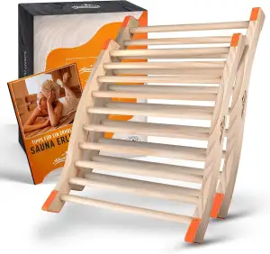 Sauna Rückenlehne aus 100% Naturholz [2 Stück] - Ergonomische Rückenlehne mit ge