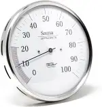 Fischer 191.01 - Sauna-Hygrometer synthetisch - 130mm Sauna-Luftfeuchtigkeitsmesser aus Edelstahl...