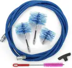 BARETTO Flex | Pelletofen Reinigungsset | Schornstein Ø 80 + 100 + 120 mm | Länge 3 m | 2 gelenkige Ofenrohrbürsten + 1 Standardbürste | M12-Anschluss