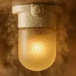 HAVA Porzellan Sauna Deckenleuchte, Glaskuppel, E27 IP54