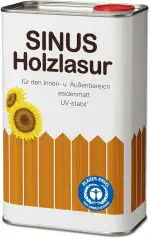 Sinus Holzlasur 5 L – Farbe Kiefer – Holzanstrich auf Pflanzenölbasis, kunstharzverstärkt & wetterbeständig – Holzschutz innen & außen – tropfgehemmt, atmungsaktiv, seidenmatt
