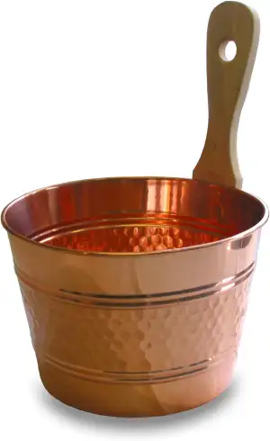 Nikkarien Saunakübel 4 Liter Kupfer mit Holzgriff 488