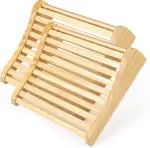 2er-Pack Sauna-Kopfstütze aus Holz, ergonomisch, mit gebogener Rückenlehne und Nackenstütze für Sauna und Infrarotkabine, aus Holz gefertigt, wellenförmiges Sauna-Zubehör, Sauna-Nackenkissen