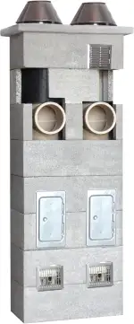 Keramik Schornstein NIKO GERMANY 8,5m zweizügig isoliert massiv Bausatz NIKO Kamin ZULASSUNG