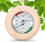 Sauna Thermometer Hygrometer, 2 in 1 Holz Sauna Thermo-Hygrometer, Digitale Sauna Messinstrumente, Hohe Genauigkeit Sauna Zubehör zur Messung von Temperatur und Luftfeuchtigkeit (Rund)