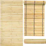 Badematte Holz Sauna Bodenrost Rollrost Fussmatte aus Bambus 100 x 50 cm, Sauna Türmatte Rollrost...