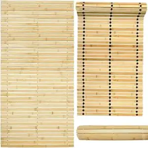 Badematte Holz Sauna Bodenrost Rollrost Fussmatte aus Bambus 100 x 50 cm, Sauna 
