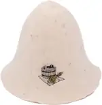 Saunahut aus 100% Schafwolle mit Stickerei – Natürlicher Filzhut für Sauna & Wellness, handgefertigt