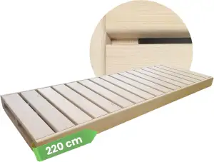 Suleno® Sauna Zubehör – Saunaliege Holz aus Hemlock, kürzbar, astarm – Saunabank
