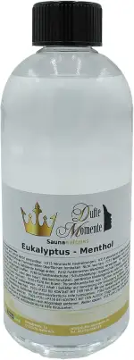 Dufte Momente Sauna Aufguss Konzentrat Eukalyptus - Menthol - 500ml in PET-Flasche mit Tropfverschluss und Kindersicherung - auch für Profi Anwender