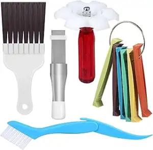 10 x Klimaanlagen-Flossenkamm-Reiniger-Set, AC-Spulen-Reinigungsbürste, 5 versch