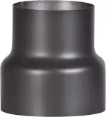 FIREFIX R150/Ü9 Reduzierung 180 auf 150 für 2 mm starke Rauchrohre, schwarz lackiert, von 180 mm Ofenanschluss auf 150 mm Wandanschluss