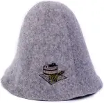 Saunahut aus Wolle mit Stickerei – Sauna Mütze aus Wollmischfilz mit Polyesterfilz-Anteil für Damen & Herren (Bad Saunakübel)