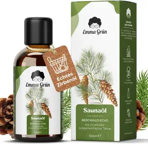 Emma Grün® Saunaaufguss Zirbe 100ml [MIT ZIRBENÖL] - Waldig-Frisches Sauna Aufgu